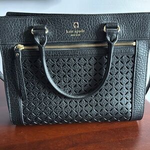 Kate Spade Black Textured Satchel nwot